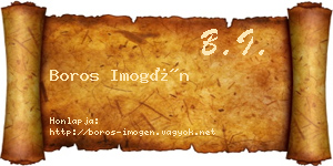 Boros Imogén névjegykártya